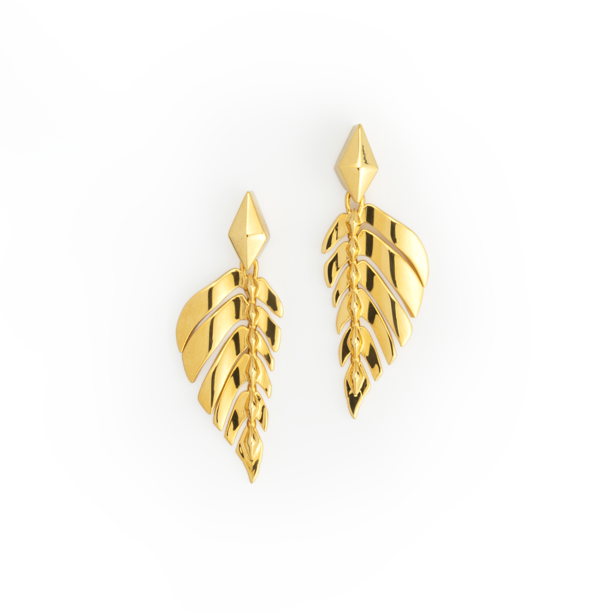 Gold Leaf Earrings, small delicate leaf earrings, modern gold leaf ear –  Constant Baubling
